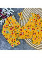 Faux Georgette Yellow Party Wear Embroidery Work Readymade Blouse